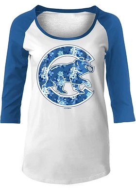New Era Chicago Cubs Womens White Tonal LS Tee