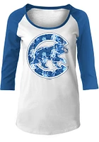New Era Chicago Cubs Womens White Tonal LS Tee