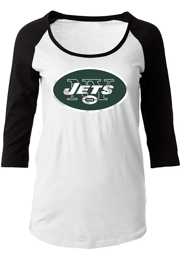 New Era York Jets Womens White Primary Logo LS Tee