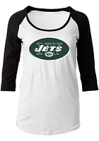 New Era York Jets Womens White Primary Logo LS Tee