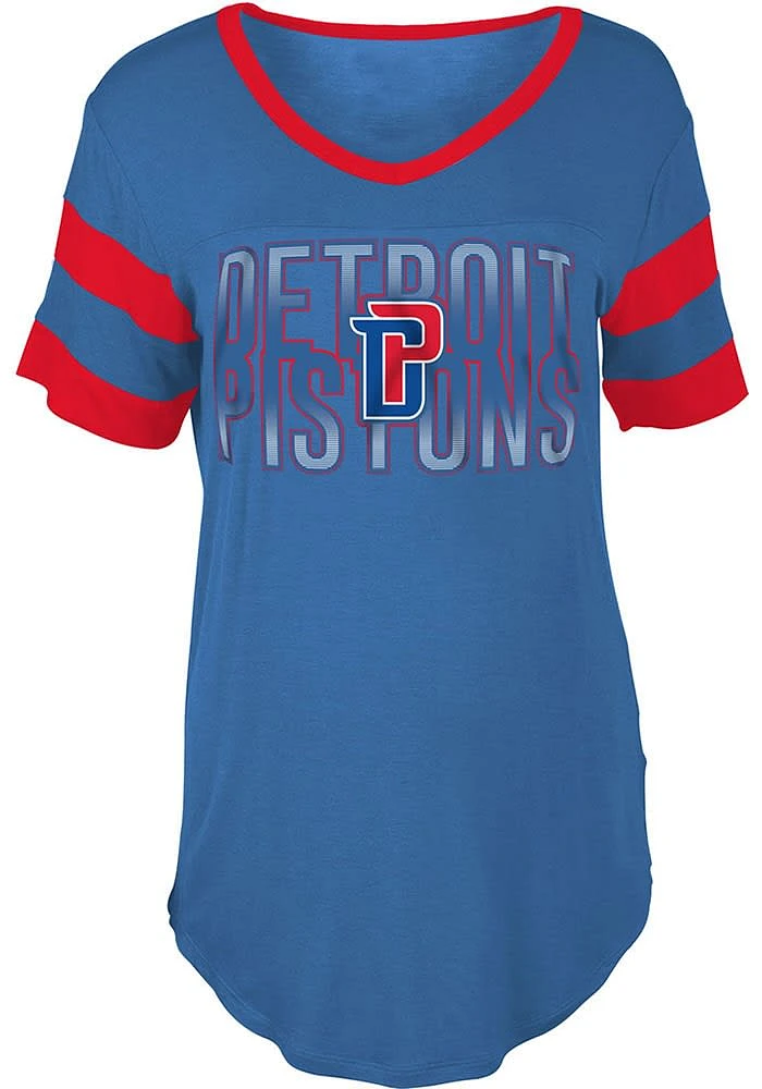 New Era Detroit Pistons Womens Blue Training Camp Short Sleeve T-Shirt