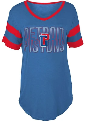 New Era Detroit Pistons Womens Blue Training Camp Short Sleeve T-Shirt