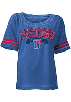 New Era Detroit Pistons Womens Blue Washes Short Sleeve T-Shirt