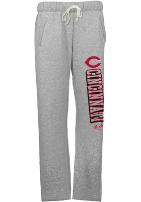 Cincinnati Reds Womens French Terry Grey Sweatpants