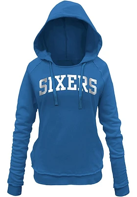 New Era Philadelphia 76ers Womens Blue Pullover Hooded Sweatshirt