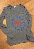 New Era Philadelphia 76ers Womens Grey Triblend LS Tee