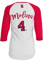 Yadier Molina St Louis Cardinals Womens White Baby Jersey Long Sleeve Player T Shirt