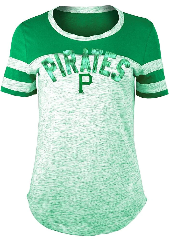 New Era Pittsburgh Pirates Womens Kelly Green Space Dye St. Pats Day Short Sleeve T-Shirt