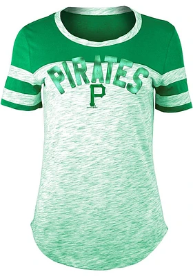 New Era Pittsburgh Pirates Womens Kelly Green Space Dye St. Pats Day Short Sleeve T-Shirt