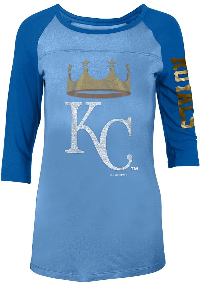 New Era Kansas City Royals Womens Light Blue Athletic LS Tee