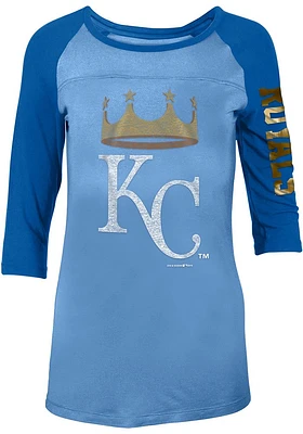 New Era Kansas City Royals Womens Light Blue Athletic LS Tee