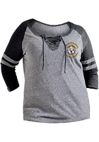 New Era Pittsburgh Steelers Womens Charcoal Triblend LS Tee