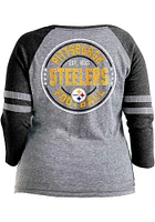 New Era Pittsburgh Steelers Womens Charcoal Triblend LS Tee