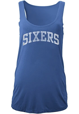 New Era Philadelphia 76ers Womens Blue Potassium Wash Racerback Tank Top