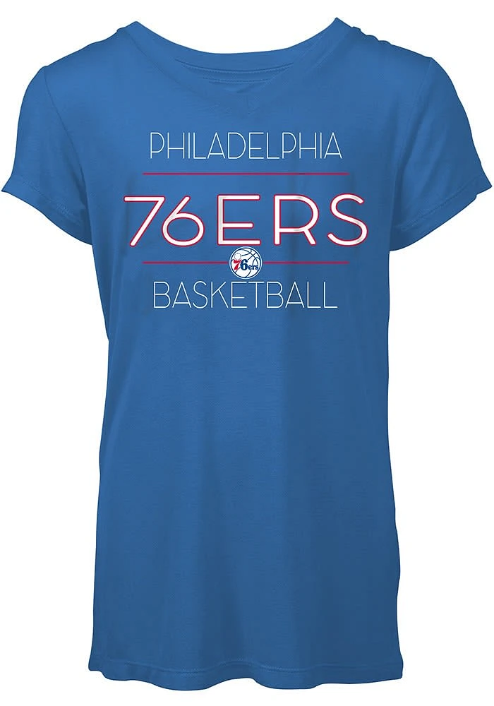 New Era Philadelphia 76ers Womens Blue Novelty Short Sleeve T-Shirt