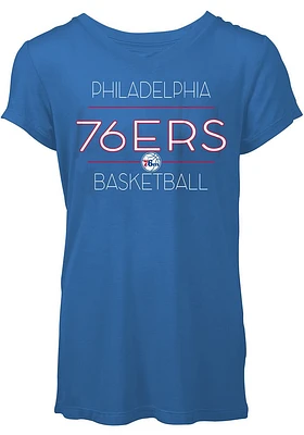 New Era Philadelphia 76ers Womens Blue Novelty Short Sleeve T-Shirt