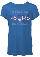 New Era Philadelphia 76ers Womens Blue Novelty Short Sleeve T-Shirt