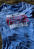 New Era Philadelphia 76ers Womens Blue Washes Short Sleeve T-Shirt