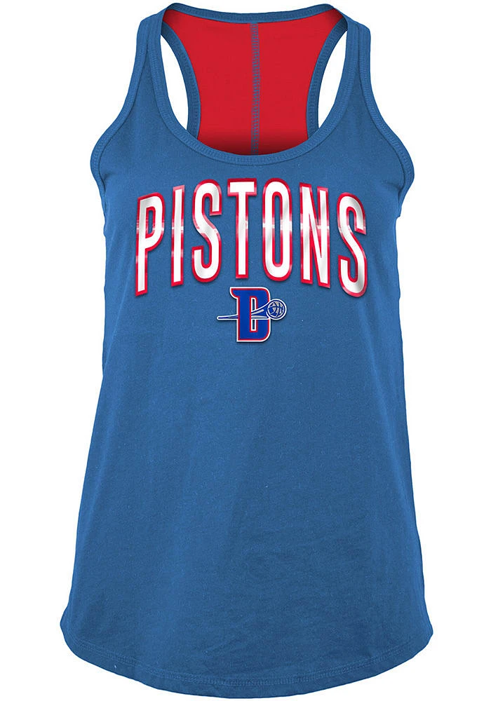 New Era Detroit Pistons Womens Blue Training Camp Racer Back Tank Top