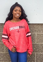 New Era Chicago Bulls Womens Red Novelty Sweater Knit Crew Sweatshirt