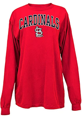 New Era St Louis Cardinals Womens Red Comfort Colors LS Tee