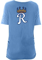 New Era Kansas City Royals Womens Light Blue Slub Side Tie Short Sleeve T-Shirt
