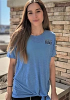 New Era Kansas City Royals Womens Light Blue Slub Side Tie Short Sleeve T-Shirt