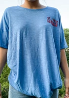 New Era St Louis Cardinals Womens Light Blue Slub Side Tie Short Sleeve T-Shirt