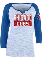 New Era Chicago Cubs Womens Blue Novelty Space Dye Raglan LS Tee