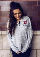 New Era St Louis Cardinals Womens Grey Opening Night French Terry Long Sleeve Full Zip Jacket