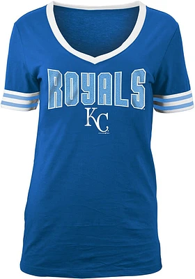 New Era Kansas City Royals Womens Blue Opening Night Classic V Short Sleeve T-Shirt