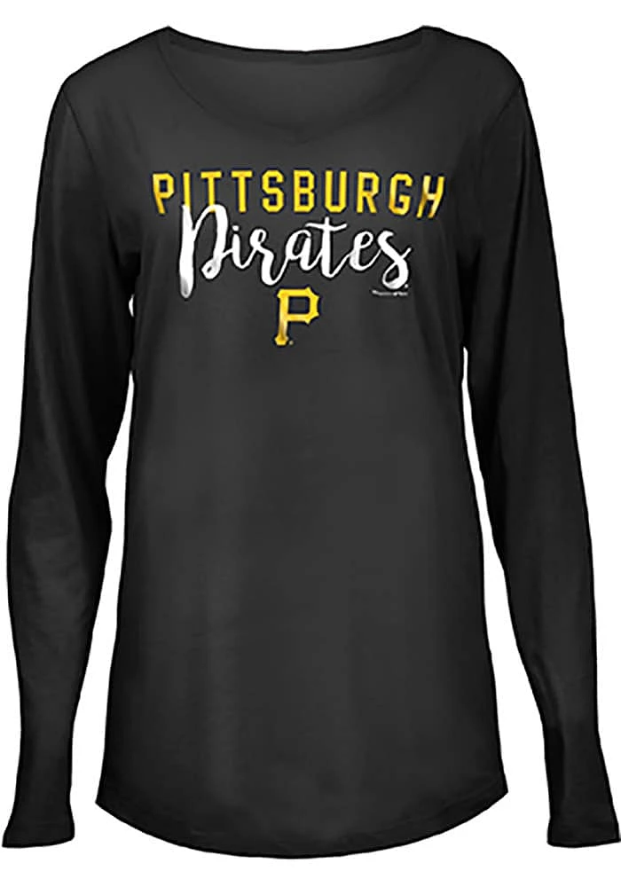New Era Pittsburgh Pirates Womens Black Timeless Taylor LS Tee