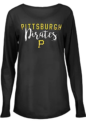 New Era Pittsburgh Pirates Womens Black Timeless Taylor LS Tee