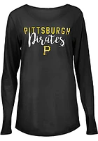 New Era Pittsburgh Pirates Womens Black Timeless Taylor LS Tee