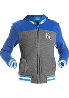 New Era Kansas City Royals Girls Grey Track Star Long Sleeve Full Zip Jacket