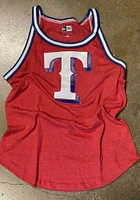 New Era Texas Rangers Womens Red Plus Stripe Trim Tank Top