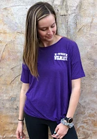 New Era K-State Wildcats Womens Purple Slub Side Tie Short Sleeve T-Shirt