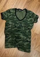 New Era Cleveland Browns Womens Green Camo Short Sleeve T-Shirt