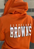 New Era Cleveland Browns Womens Orange Primary Logo Back Hit Brushed Fleece Long Sleeve Full Zip J..