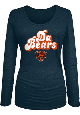 New Era Chicago Bears Womens Navy Blue Groovy Script LS Tee