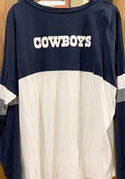 New Era Dallas Cowboys Womens White Lack Up Blocked LS Tee