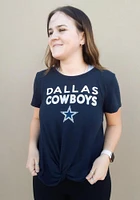 New Era Dallas Cowboys Womens Navy Blue Twist Front Short Sleeve T-Shirt