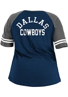 New Era Dallas Cowboys Womens Navy Blue Lace Up Raglan Style Short Sleeve T-Shirt