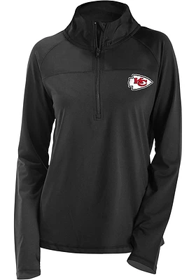 New Era Kansas City Chiefs Womens Black Active Qtr Zip Pullover