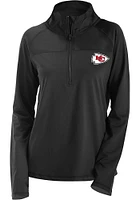 New Era Kansas City Chiefs Womens Black Active Qtr Zip Pullover