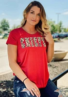 New Era Kansas City Chiefs Womens Red Cheetah T-Shirt