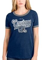 New Era Dallas Cowboys Womens Navy Blue Ringer Tank Top