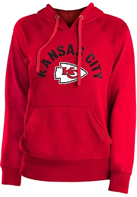 New Era Kansas City Chiefs Womens Red Fleece Detail Hooded Sweatshirt