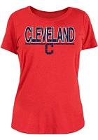 Shane Bieber Cleveland Guardians Womens Red Brushed Player T-Shirt