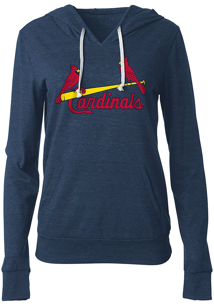 New Era St Louis Cardinals Womens Navy Blue Triblend Detail Hooded Sweatshirt